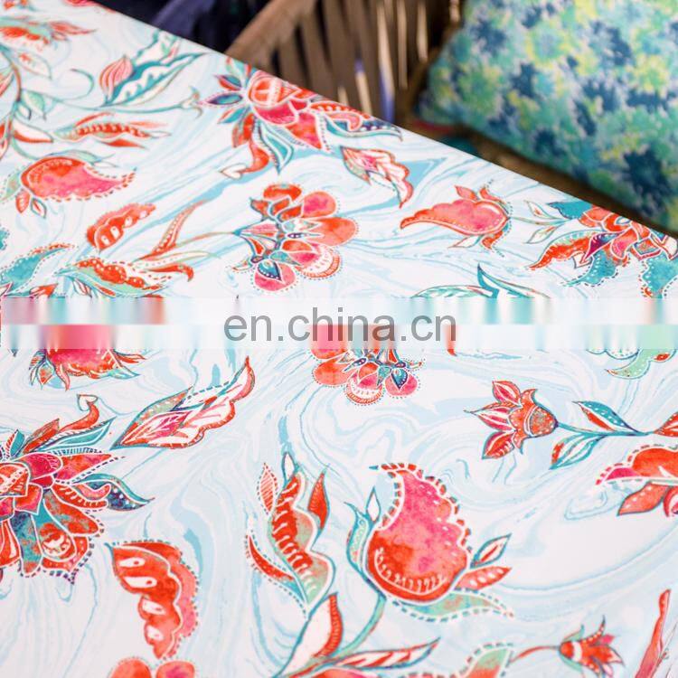 Floral Printed Table Cloth Spillproof Polyester Fabric rectangle Tablecloths for Dining Party