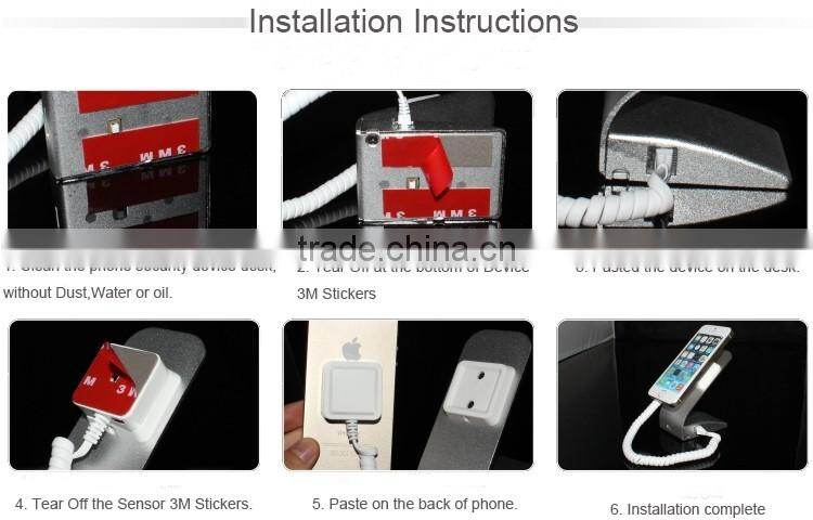 Mobile phone display stand holder cellphone burglar alarm for anti-theft phone display security