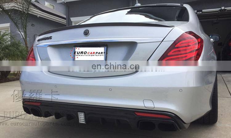 W222 diffuser fit for S-class W222 2014-2016y S63/S65 to B-style plastic S63 diffuser with exhaust tips