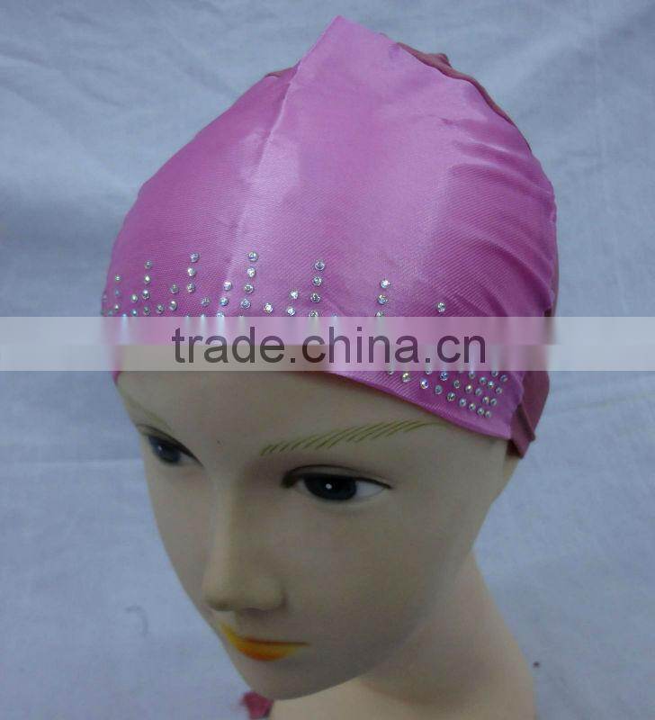 U068 HOT BEADED SATIN MUSLIM UNDERSCARFS/ISLAMIC INNER CAP