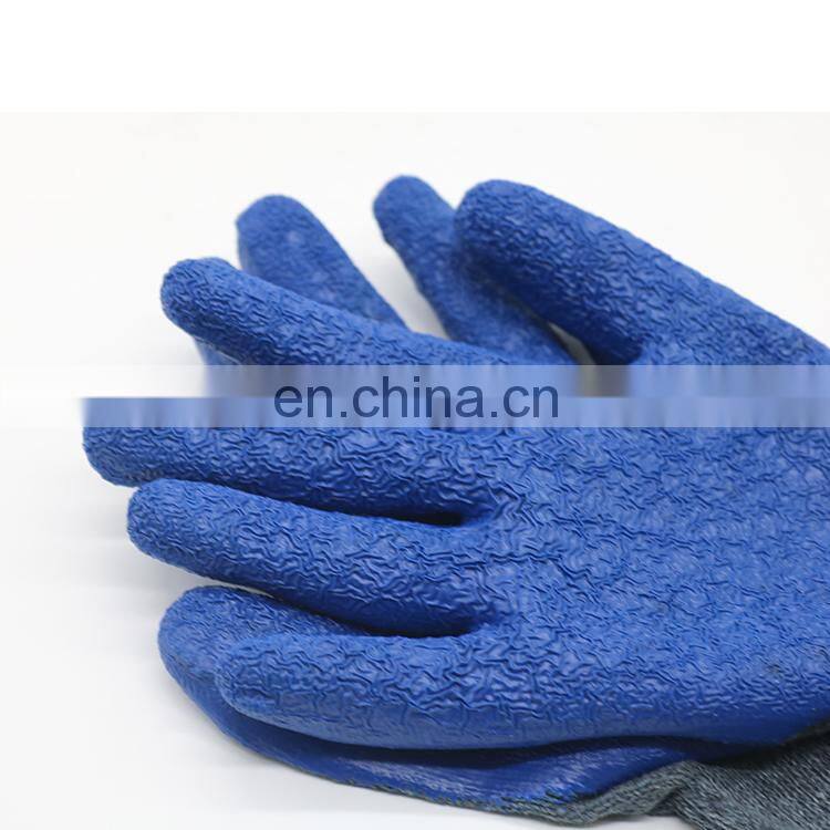 10G Poly Cotton Moisture-wicking Lining Grip Coating Gloves Textured Rubber Work Industry Gloves For Masonry Construction