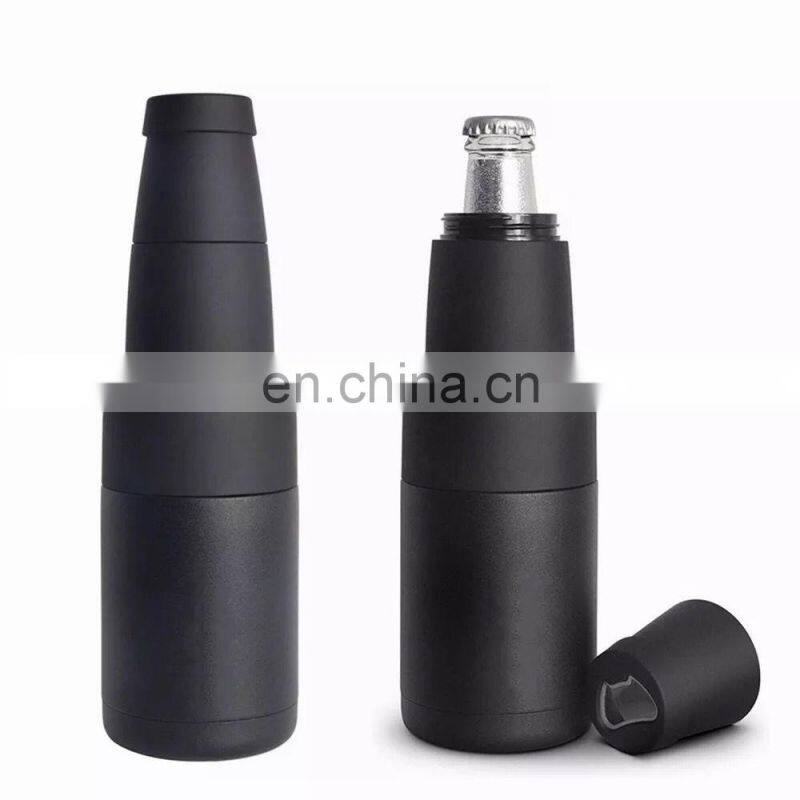 Vacuum Insulated Double Walled Stainless Steel Can Cooler Beer Bottle Cooler with Beer Opener
