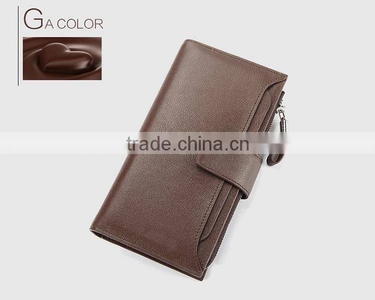 high capacity genuine leather men's wallet with many card slots, wholsale rfd leather wallet for men
