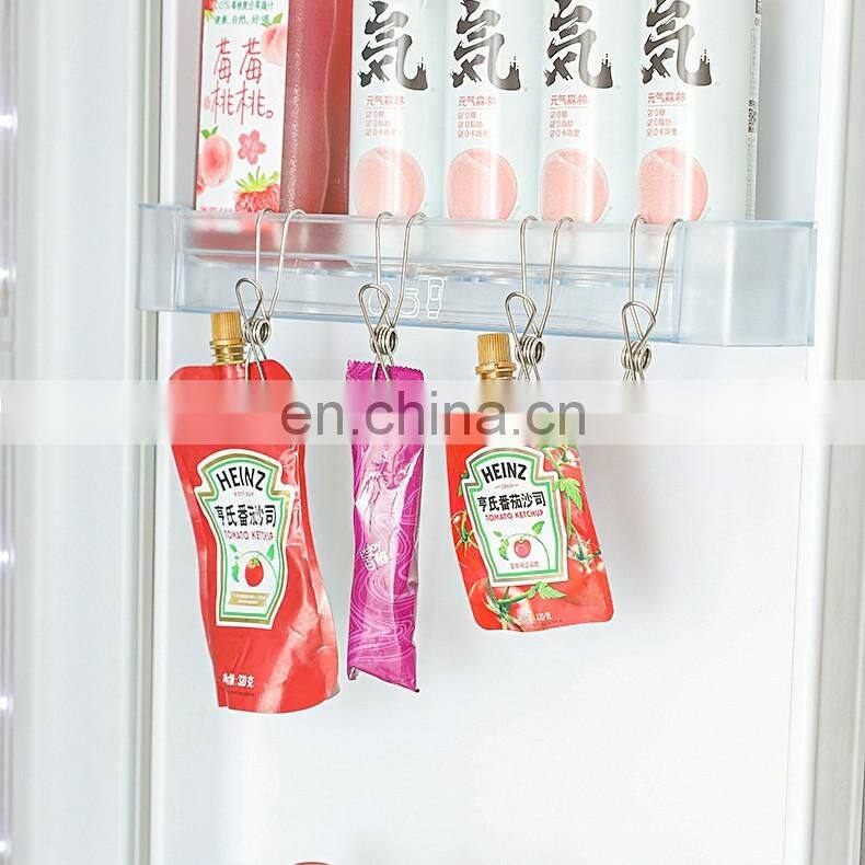 Home Storage Rack Laundry Chip Hooks Clothes Pegs Photo Clip Stainless Steel Clothespins Towel Chips Hook Laundry Storage Holder