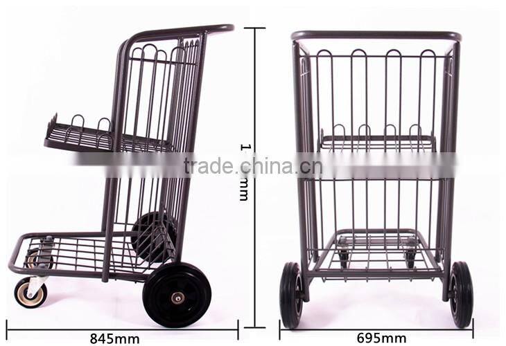 Supermarket luggage shopping trolley with wheels