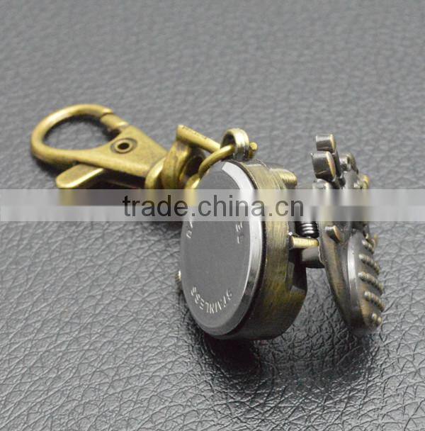 spider key chain wrist watch with metal bronzed chain spider pocket watch