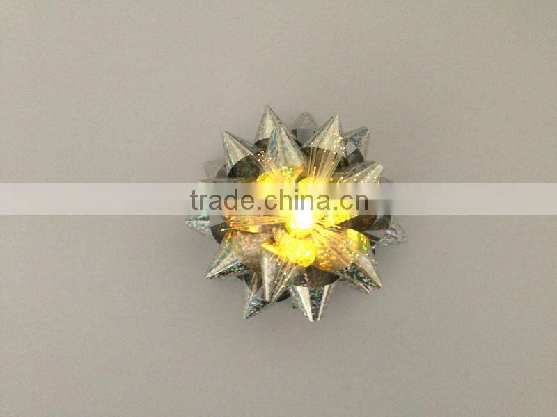 LED light Gift Decorative Ribbon Star Bow for Christmas party Decoration