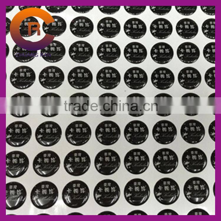 Cheap black color hard dome permanent small vinyl stickers