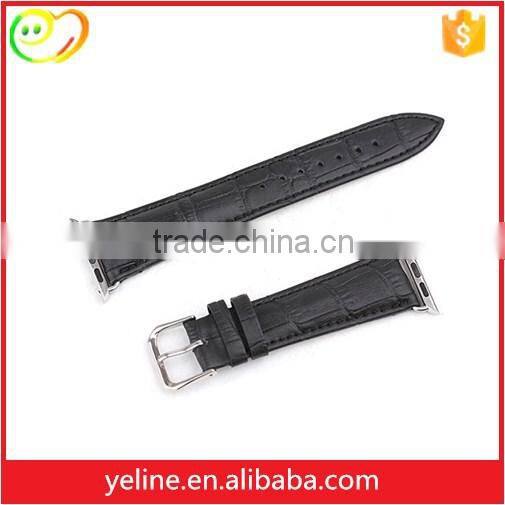 Wholesale Fashion Alligator Pattern leather watch strap with buckle for apple watch