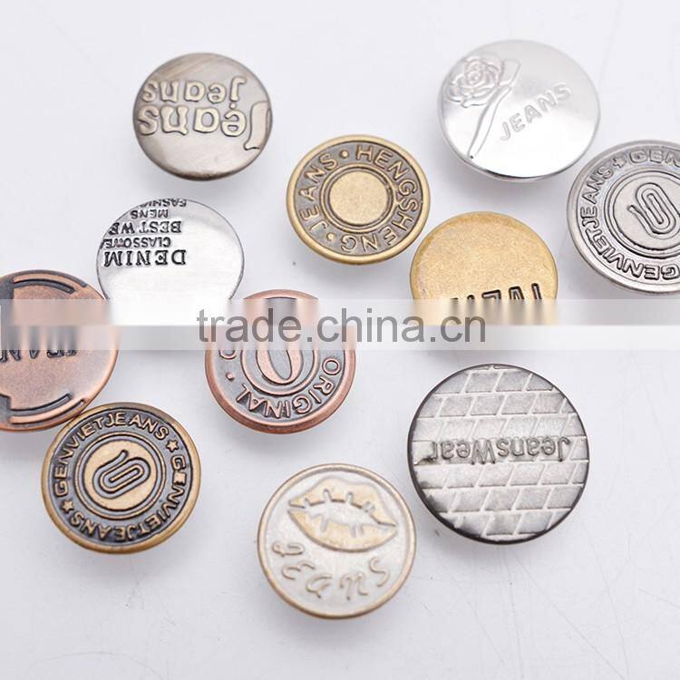 2016 Trending Products Engraved Custom For Clothing Flat Shank Button
