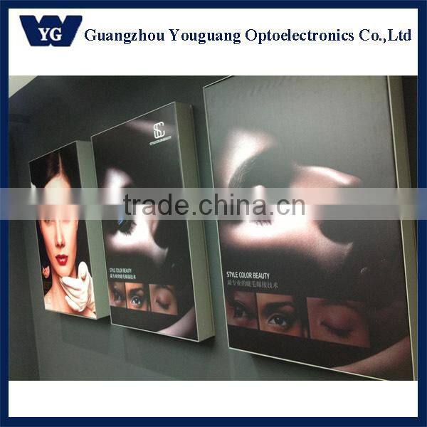 3P cloth print stretched fabric graphic light box, indoor shop lighting box, decorative light boxes