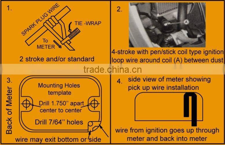 Digital Petrol Engine Hour Meter Tach Hour Meter Used For Motorcycle,Snowmobile,Jet Ski,Marine,Glider