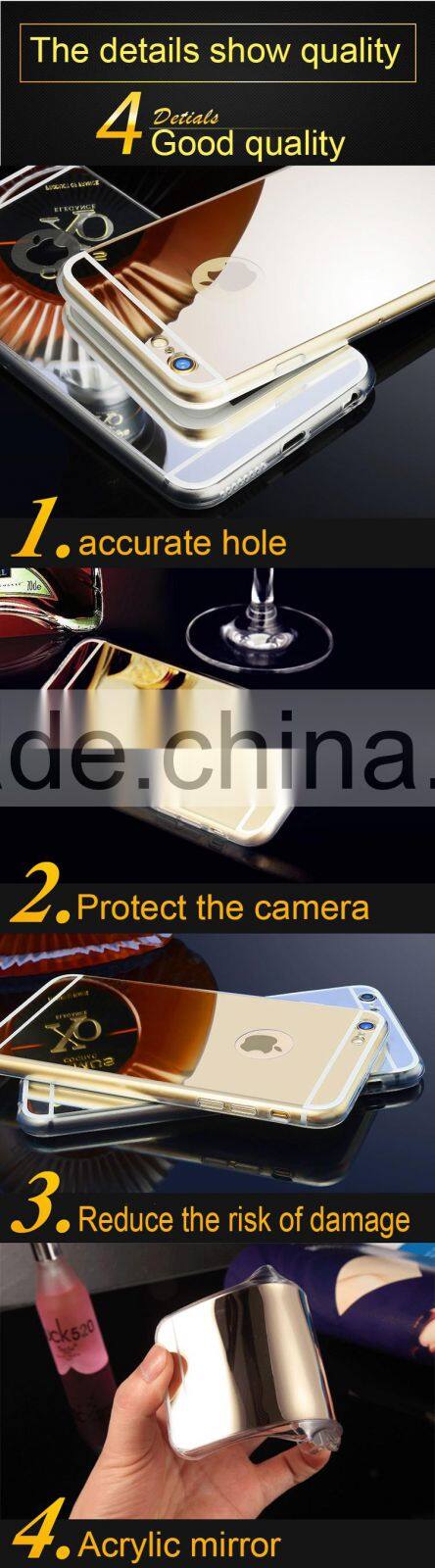 sublimation waterproof silicone case 0.3mm makeup case with lighted mirror for note 5 mirror case for sumsung note 5