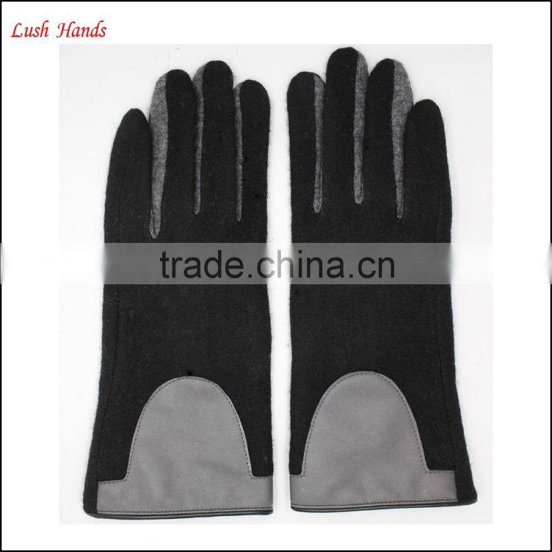 ladies high-quality woolen gloves lining with polyester