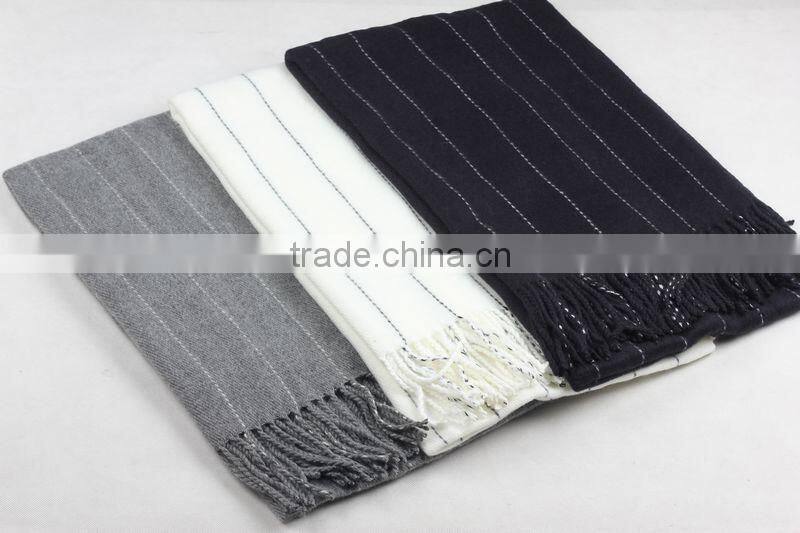 Latest Design Korean Fashion Tassel Striped Wool Shawl Scarf