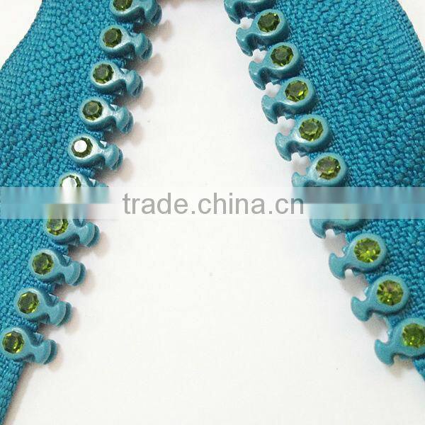 Rhinestone teeth zipper original manufacturer