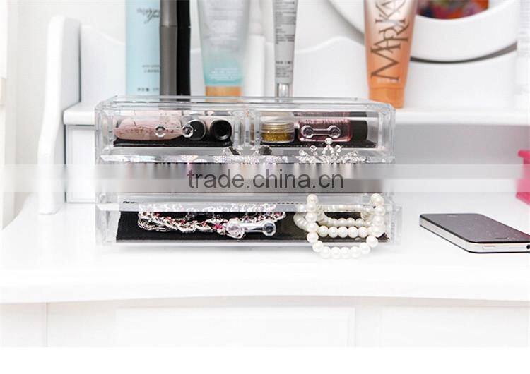 gift for girls transparent drawer type makeup container