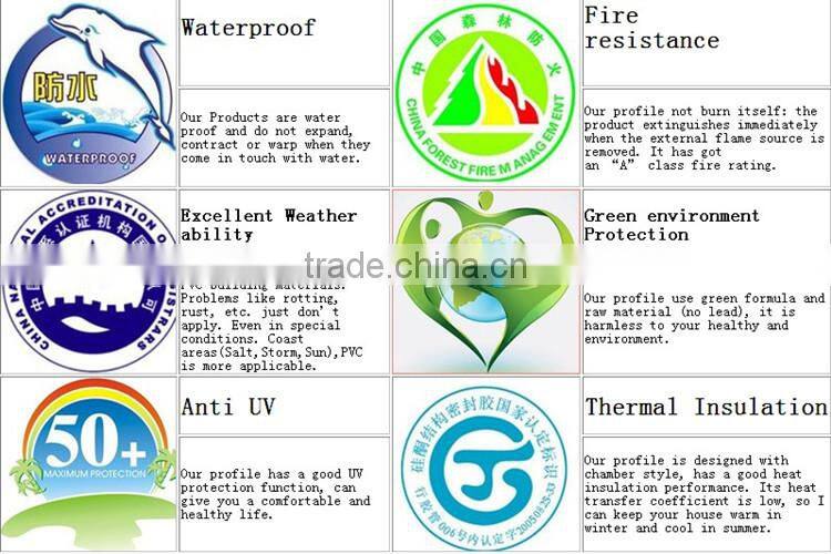 Embossed Grained ASA color window frame upvc profile