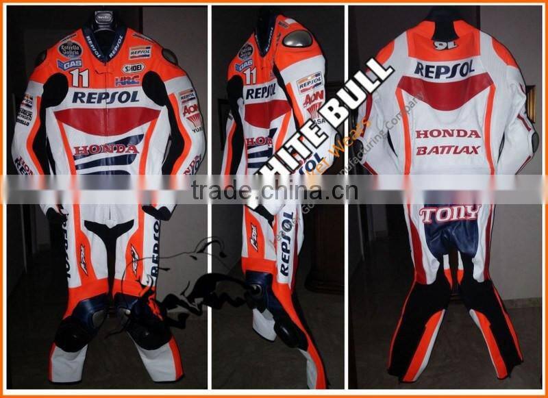 Professional leather motorbike Racing suits/motorcycle leather suit/ replica leather racing suit/WB-MS403