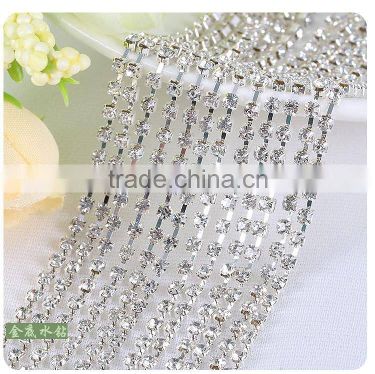 Custom Design Accept Cheapest Wholesales AAA Quality Shinny Crystal Cup Roll Rhinestone Chain for Jewelry Cheapest