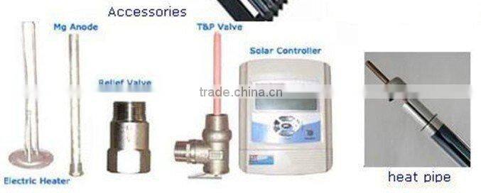 solar hot water tank: Integrated & Pressurized solar water heater with Porcelain Enamel inner tank
