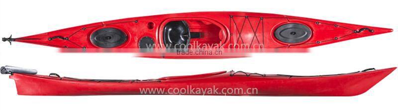 RAPIER-Single barato sea Kayak for exploration from Ningbo Cool Kayak Supplier sit-on top plastic kayak with rudder system