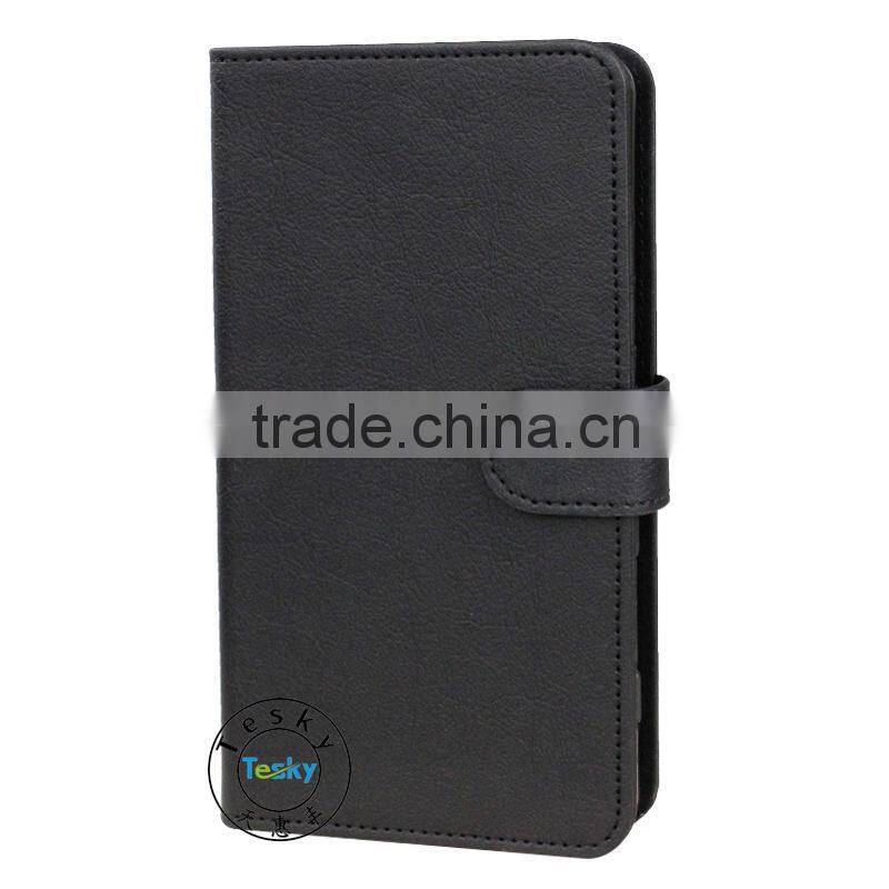 Flip Wallet Style Magnetic Folio PU Leather Skin With Card Slots Wallet Case Cover For Sony Xperia C4 Phone Case Black