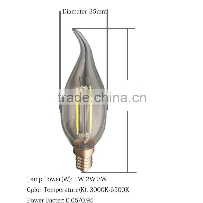 China Products Low E14 LED Candle Bulb Indoor RoHS CE Best Selling 1W