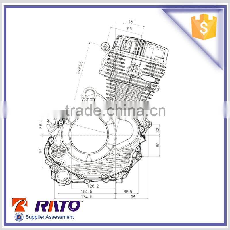 Powerful Single cylinder 4-stroke 200CC motorcycle engine for sale