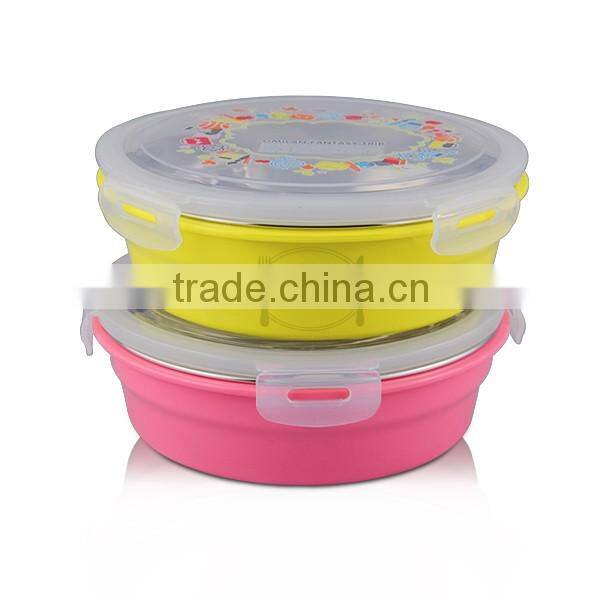 child colorful 3 compartment lunch box with lid