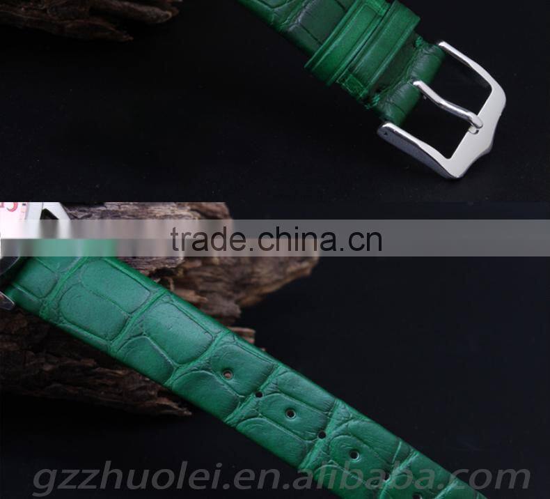 15|18mm high quality genuine alligator leather Watch Strap Wholesale 3PCS