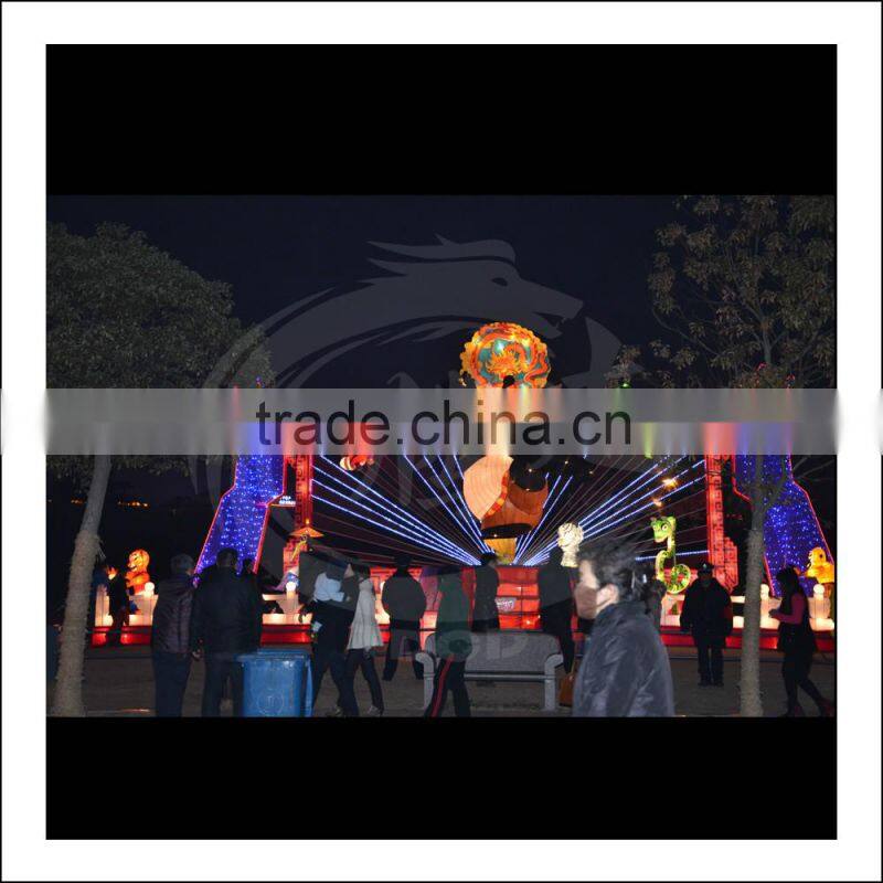 Chinese traditional silk kungfu panda lantern