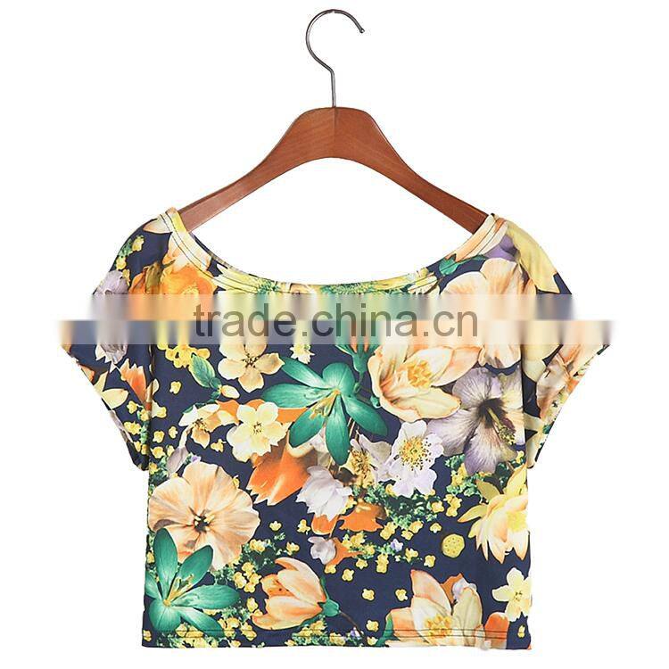 OEM service cheap National style sleeveless sexy knit custom women crop top