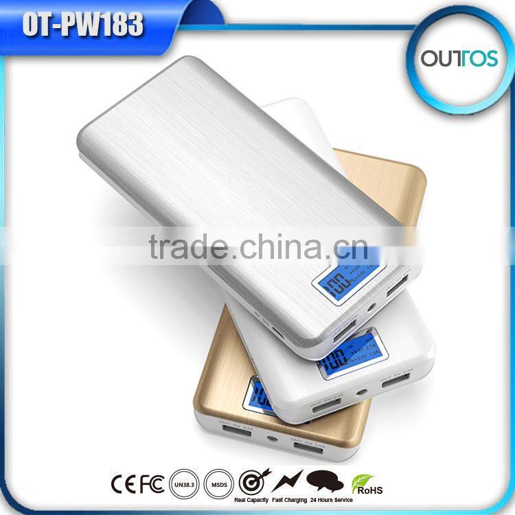 2015 New Arrival Dual USB 16000mAh Fast Charging Power Bank Battery Charger