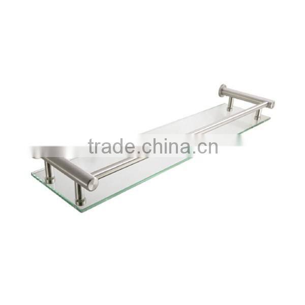 China Supplier Brass Heavy Duty Toilet Accessories Bathroom Shelf bathroom glass shelf 6B0162