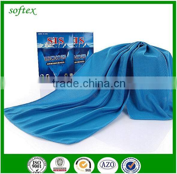 china supply Exercise Sweat Summer instant cool 100%polyester cooling towel