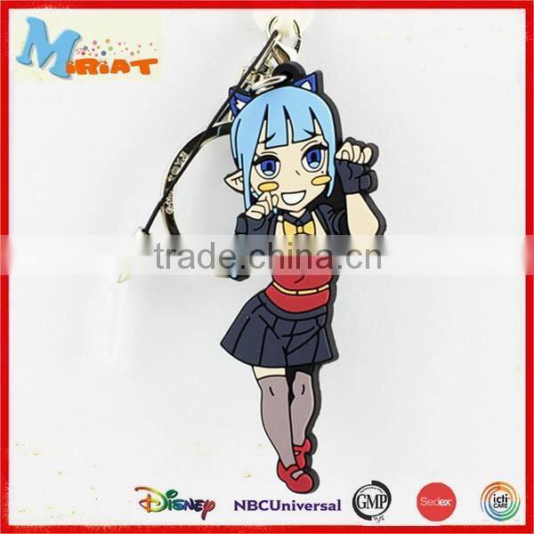 PVC Material high quality oem 3d logo pvc keyring
