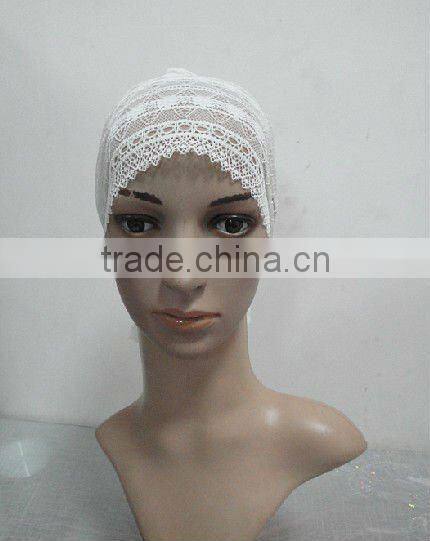 C015 new muslim tie back lace underscarf