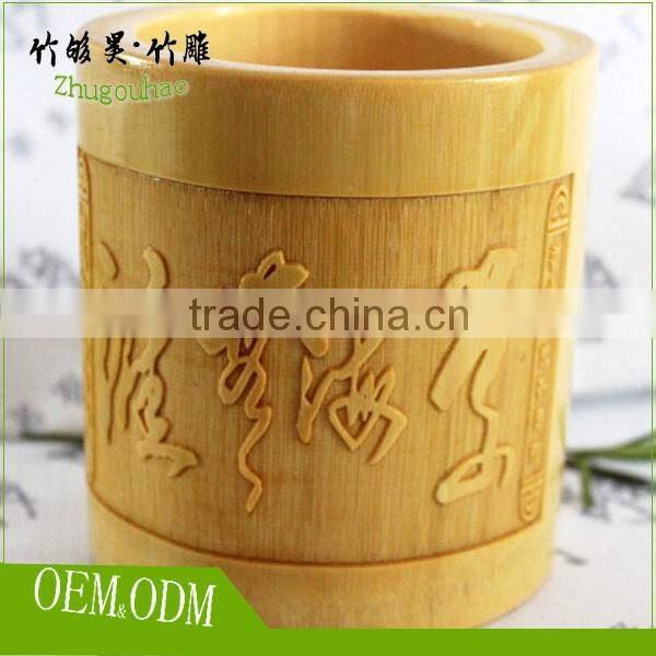 Factory hot sell bamboo pen stand with your photo