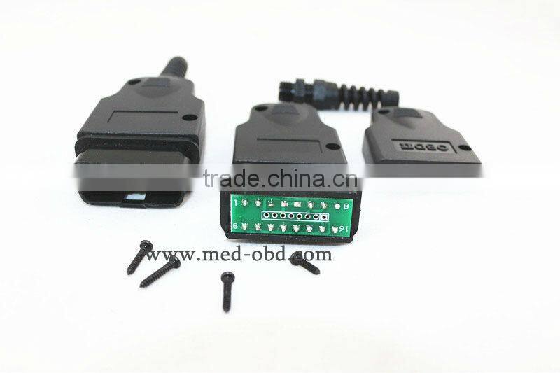 16Pin OBD2 Connector J1962m PCB Plug with Enclosure and Strain Relief