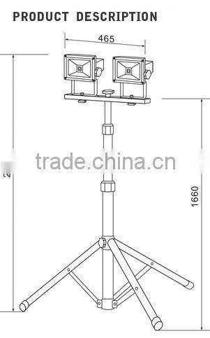 20W 40W 12V Rechargeable Tripod Version Floodlight with CE RoHS Certified