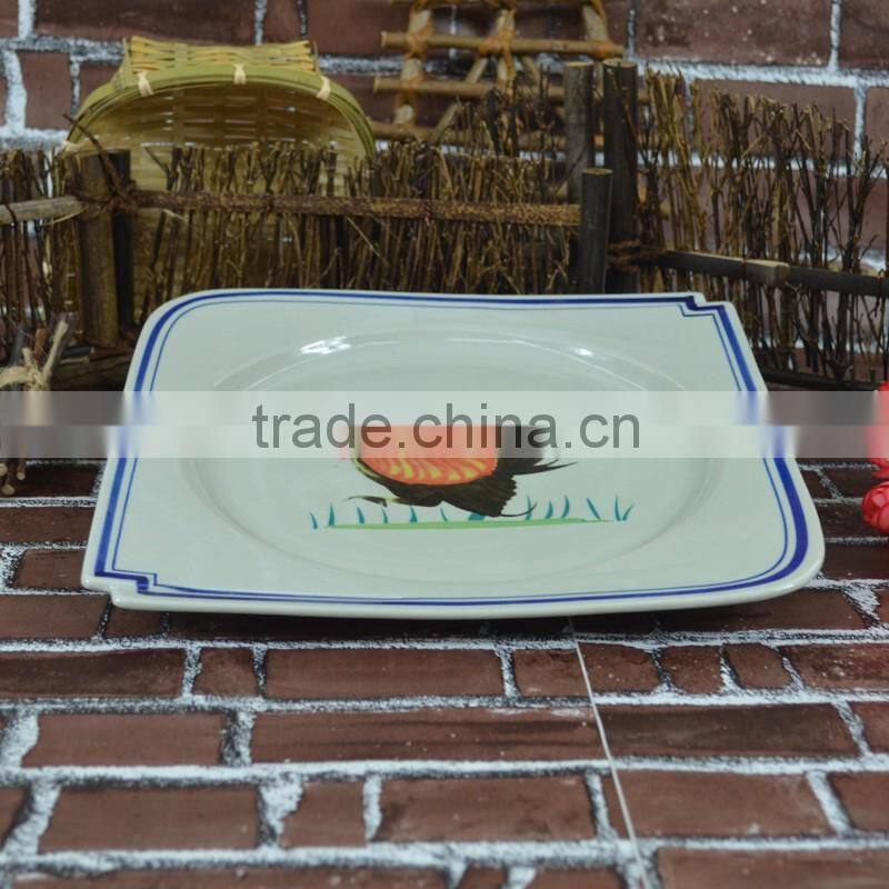 hot sale blue and white ceramic oval shape food fish dinner plates