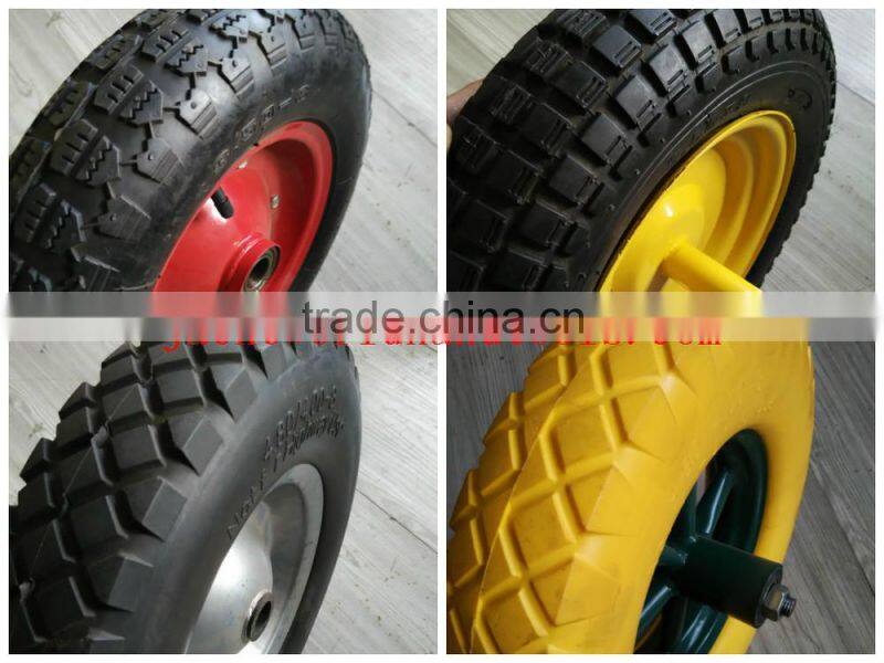 16 inch 4.00-8/4.80-8 wheelbarrow wheel with different color and pattern