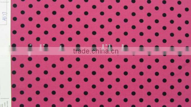 black dot on green polyester milk fiber Spandex print fabric names