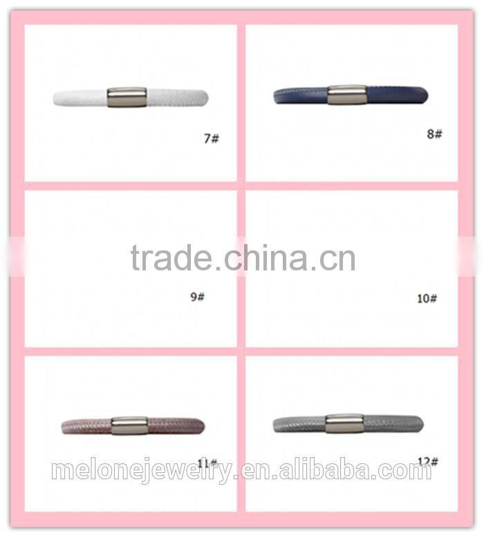 Endless Leather Bracelet Singler -Turn Bracelet With Magnetic Clasp 12 Colors