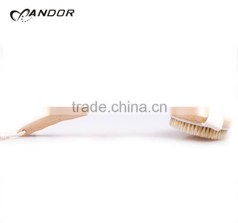 Wash back nylon bristle shower brush with massage