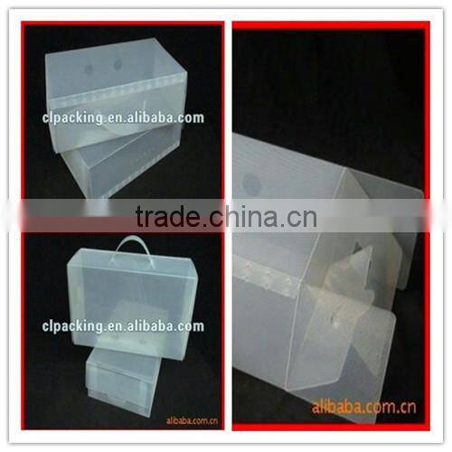 2013 new clear custom pp twill plastic shoe box for boxing shoes