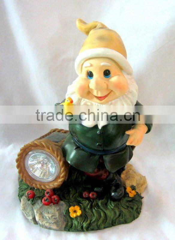 Polyresin Gnome Body Solar Light For Garden Decoration