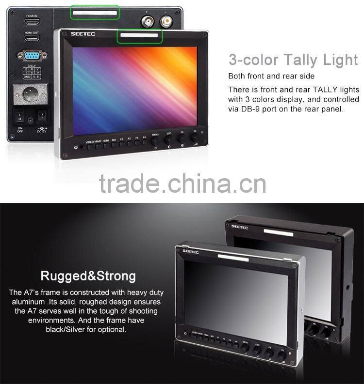 7" aluminum design IPS 1280x800 camera-top monitor HDMI SDI input and output high brightness photography equipment