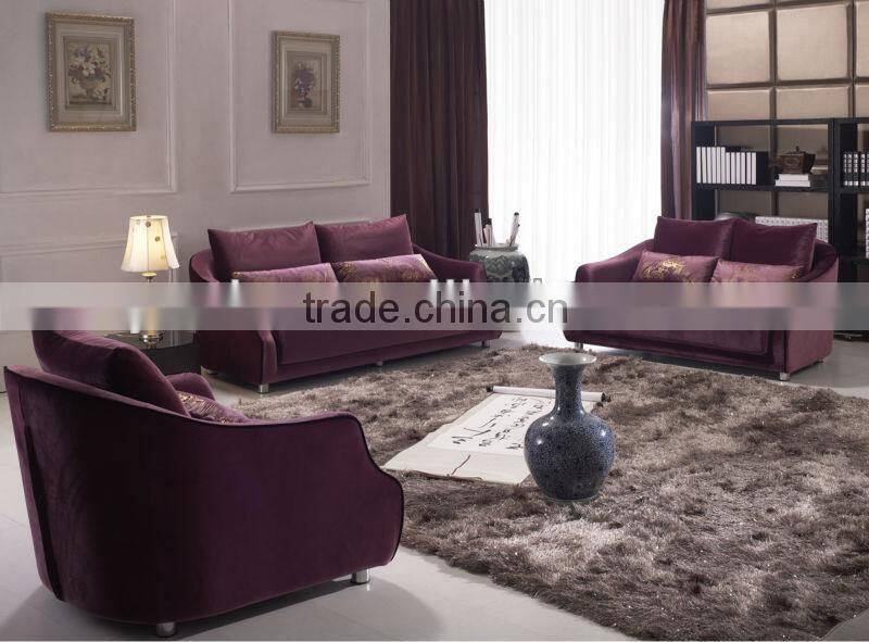 Purple sectional sex furniture/fabric sofa set
